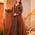 Brown cp vichitra embroidered kurta set with dupatta