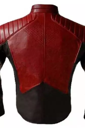 Superman-smallville-red-black-jacket men's genuine lambskin leather jacket