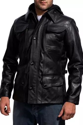 Terminator-genisys-black-leather-jacket men's genuine lambskin leather jacket