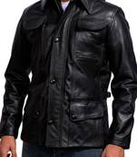 Terminator-genisys-black-leather-jacket men's genuine lambskin leather jacket