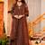 Brown cp vichitra embroidered kurta set with dupatta