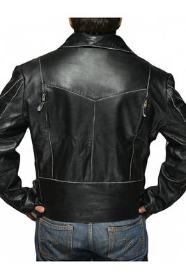 Terminator-vintage-distressed-biker-jacket men's genuine lambskin leather jacket 2