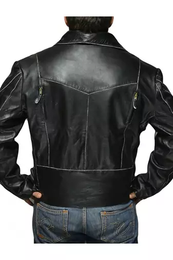 Terminator-vintage-distressed-biker-jacket men's genuine lambskin leather jacket
