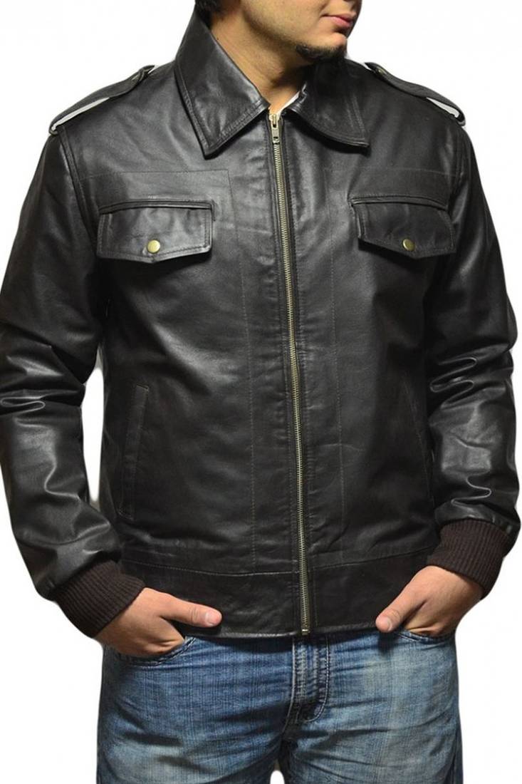 The-avengers-steve-rogers-chris-evans-bomber-jacket men's genuine lambskin leather jacket