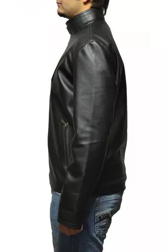 Tony-stark-iron-man-black-leather jacket men's genuine lambskin leather jacket