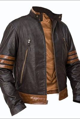 X-men-wolverine-jacket men's genuine lambskin leather jacket 1
