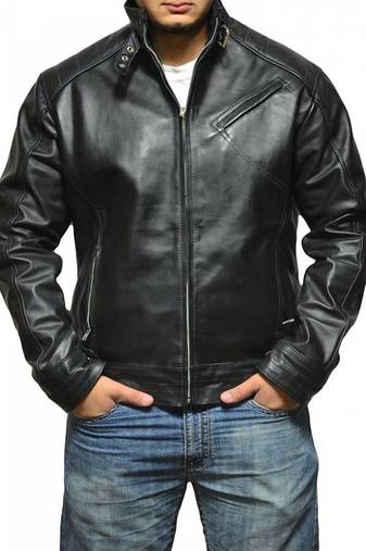 Jeremy-renner-bourne-legacy-leather-jacket men's genuine lambskin leather jacket