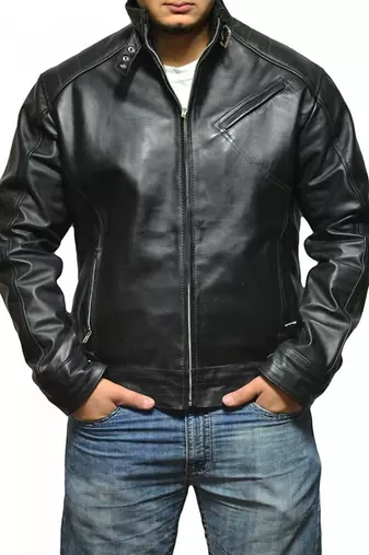 Jeremy-renner-bourne-legacy-leather-jacket men's genuine lambskin leather jacket