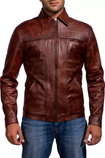 Inception-cobb-leonardo-dicaprio-jacket men's genuine lambskin leather jacket