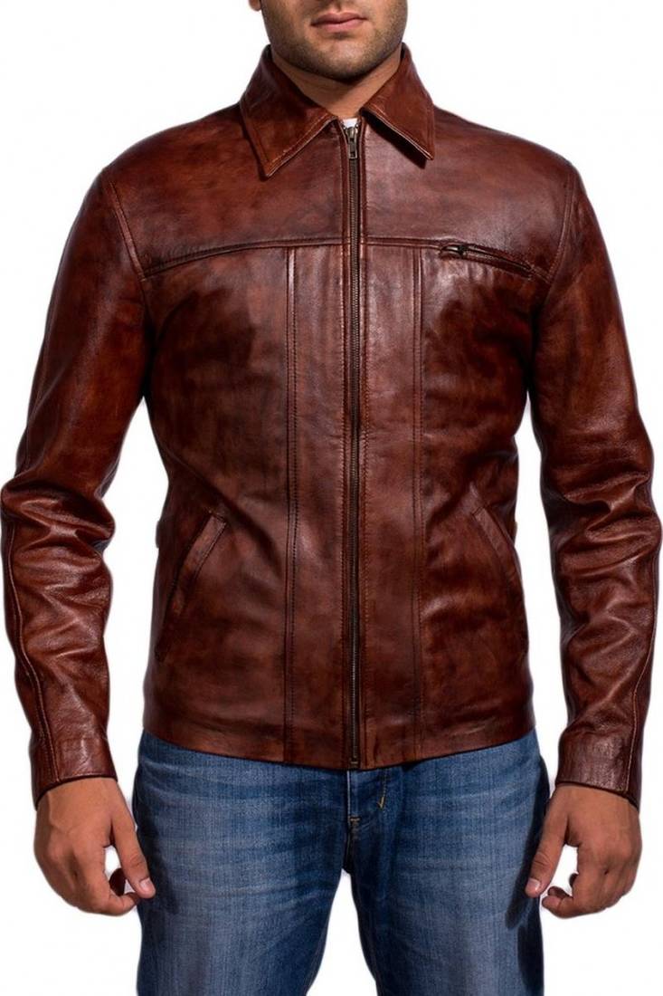 Inception-cobb-leonardo-dicaprio-jacket men's genuine lambskin leather jacket