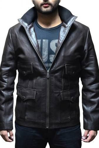 James-bond-casino-royale-leather-jacket men's genuine lambskin leather jacket