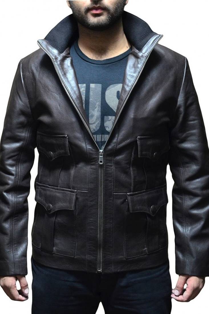 James-bond-casino-royale-leather-jacket men's genuine lambskin leather jacket