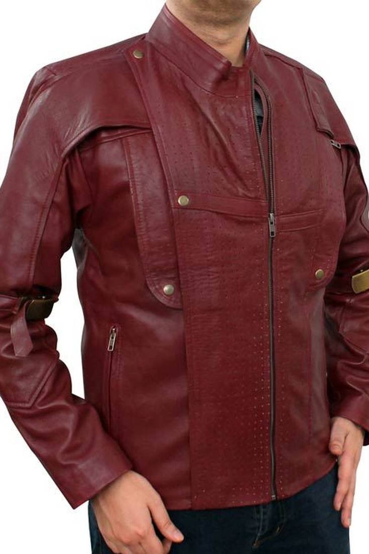 Guardians-of-the-galaxy-star-lord-jacket men's genuine lambskin leather jacket