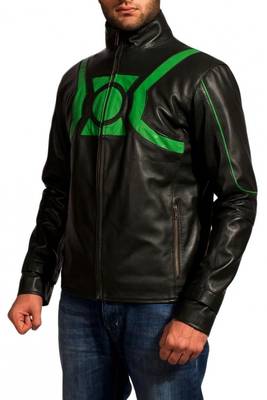 Green-lantern-jacket-side-jacket men's genuine lambskin leather jacket 1