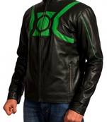 Green-lantern-jacket-side-jacket men's genuine lambskin leather jacket