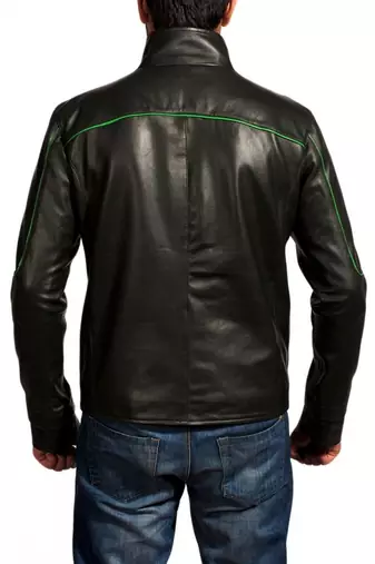 Green-lantern-jacket-side-jacket men's genuine lambskin leather jacket