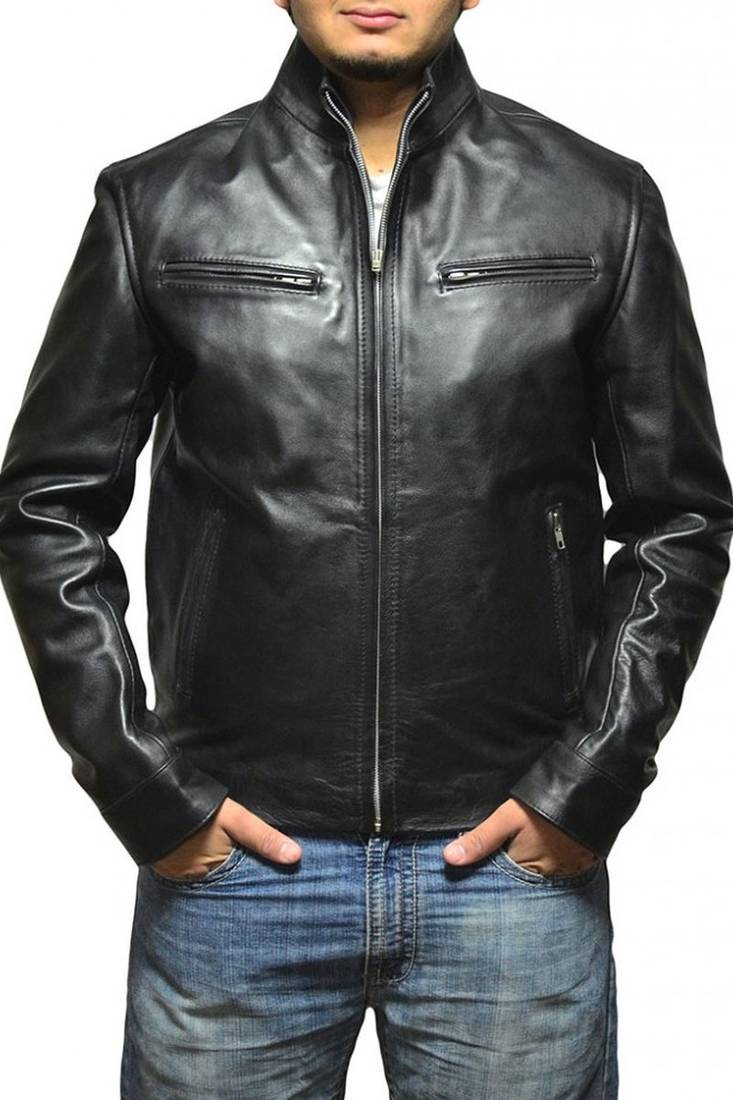 Fast-furious-6-vin-diesel-leather jacket men's genuine lambskin leather jacket