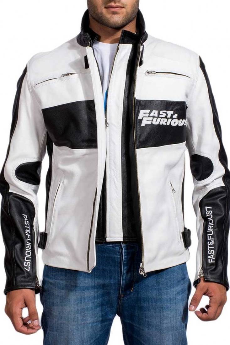 Fast-and-the-furious-7-premier jacket men's genuine lambskin leather jacket