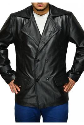 Doctor-who-black-leather-coat men's genuine lambskin leather coat 1