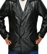 Doctor-who-black-leather-coat men's genuine lambskin leather coat