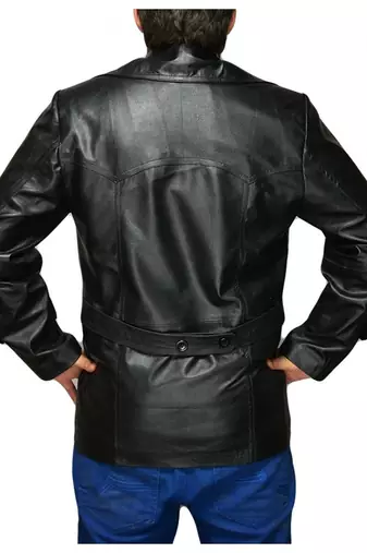 Doctor-who-black-leather-coat men's genuine lambskin leather coat