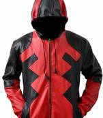 Deadpool game hoodie leather jacketb men's genuine lambskin leather jacket