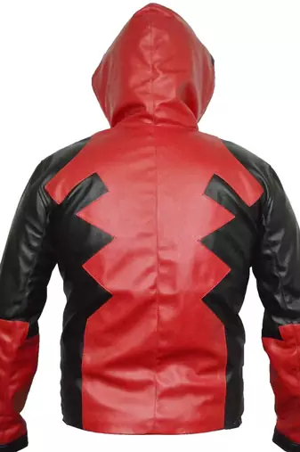 Deadpool game hoodie leather jacketb men's genuine lambskin leather jacket