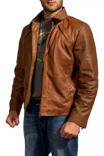 Casual-brown-inception-arthur-jacket men's genuine lambskin leather jacket