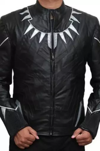 Civil-war-black-panther-leather-jacket men's genuine lambskin leather jacket