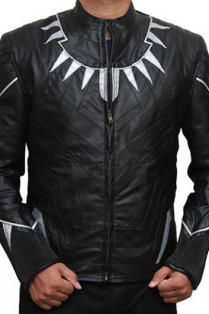 Civil-war-black-panther-leather-jacket men's genuine lambskin leather jacket