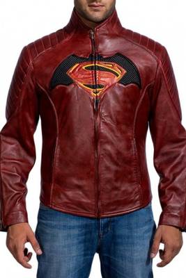 Batman-superman jacket men's genuine lambskin leather jacket 1