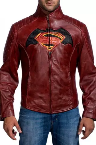 Batman-superman jacket men's genuine lambskin leather jacket
