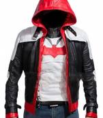 Batman-arkham-knight-red-hood-leather only jacket men's genuine lambskin leather jacket