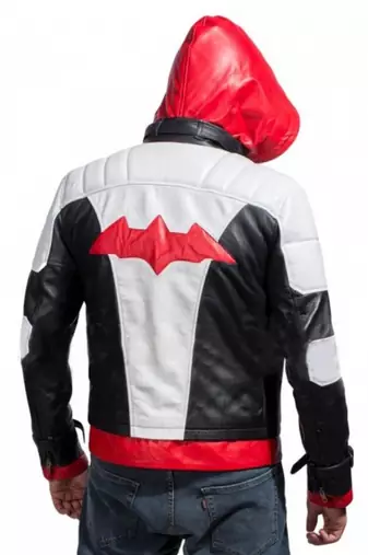 Batman-arkham-knight-red-hood-leather only jacket men's genuine lambskin leather jacket