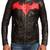 Batman red and black leather jacket men's genuine lambskin leather jacket
