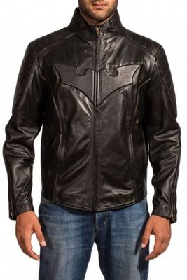 Batman black leather jacket men's genuine lambskin leather jacket 1