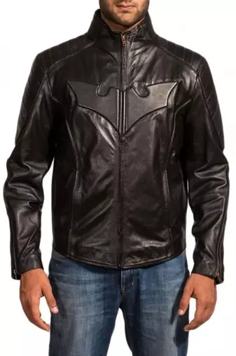 Batman black leather jacket men's genuine lambskin leather jacket