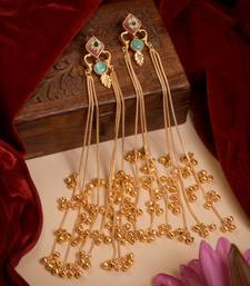 Designer Gold Plated Long Tassel Earrings for Women | Ethnic Party Wear Statement Earrings