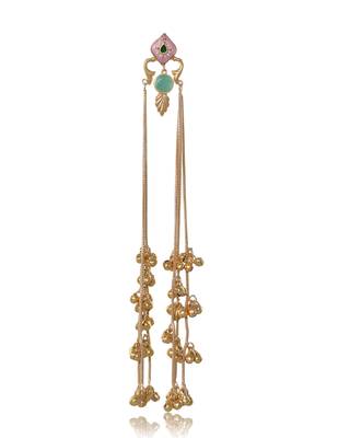 Designer Gold Plated Long Tassel Earrings for Women | Ethnic Party Wear Statement Earrings 5