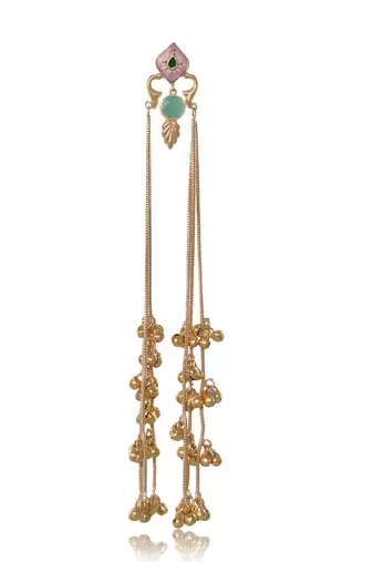 Designer Gold Plated Long Tassel Earrings for Women | Ethnic Party Wear Statement Earrings