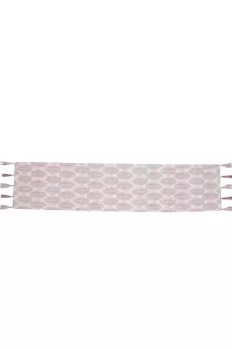  stave botanical cotton ivory table runner   (6 seater)   