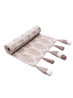  stave botanical cotton ivory table runner   (6 seater)    4