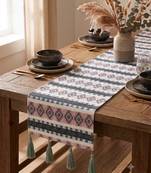  stave tribal cotton ivory table  runner (6 seater)   