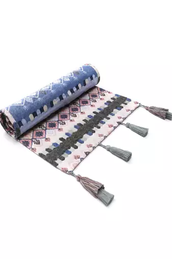  stave tribal cotton ivory table  runner (6 seater)   