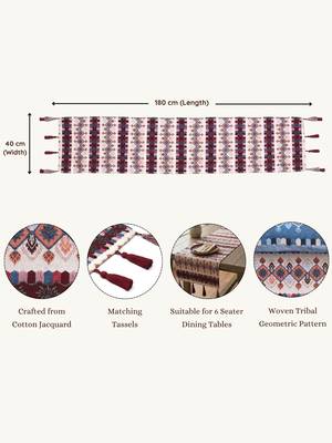  stave tribal cotton ivory table runner (6 seater)     1