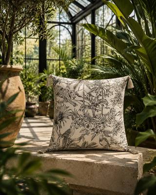  off white animal print cotton cushion cover (16"x16") 1