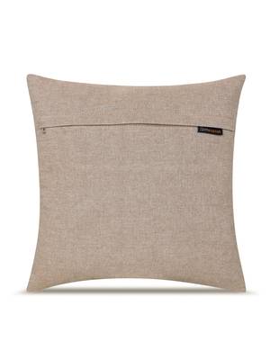  beige botanical embroidered cotton cushion cover (16"x16") 4