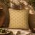  gold floral embroidered faux silk cushion cover (16"x16")