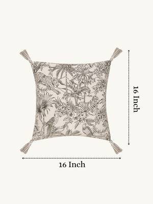  off white animal print cotton cushion cover (16"x16") 3