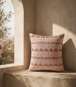  pink floral embroidered faux silk cushion cover (16"x16")